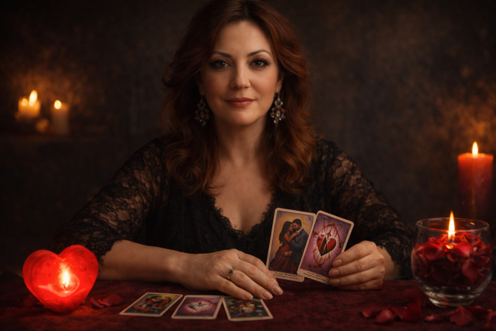 Tarot amor Coral consulta con cartas de amor y vela, tarot telefónico 24 horas